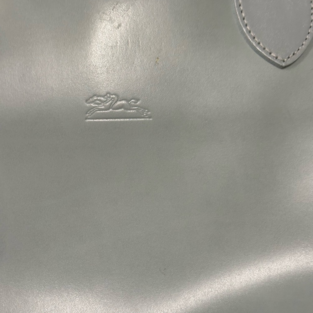 Longchamp Blue-Gray Leather Tote Bag - Picture 2 of 16